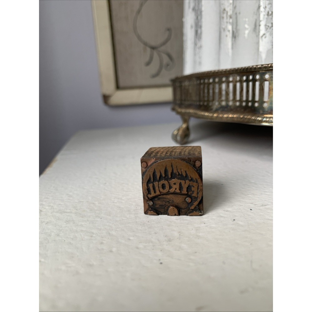 Vintage FRYOIL Advertising Printing Letterpress Printers Wood Block Copper Plate